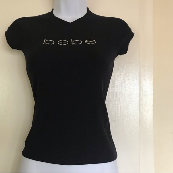 bbsp bebe ,size M , black short sleeves woman’s top - Picture 1 of 15